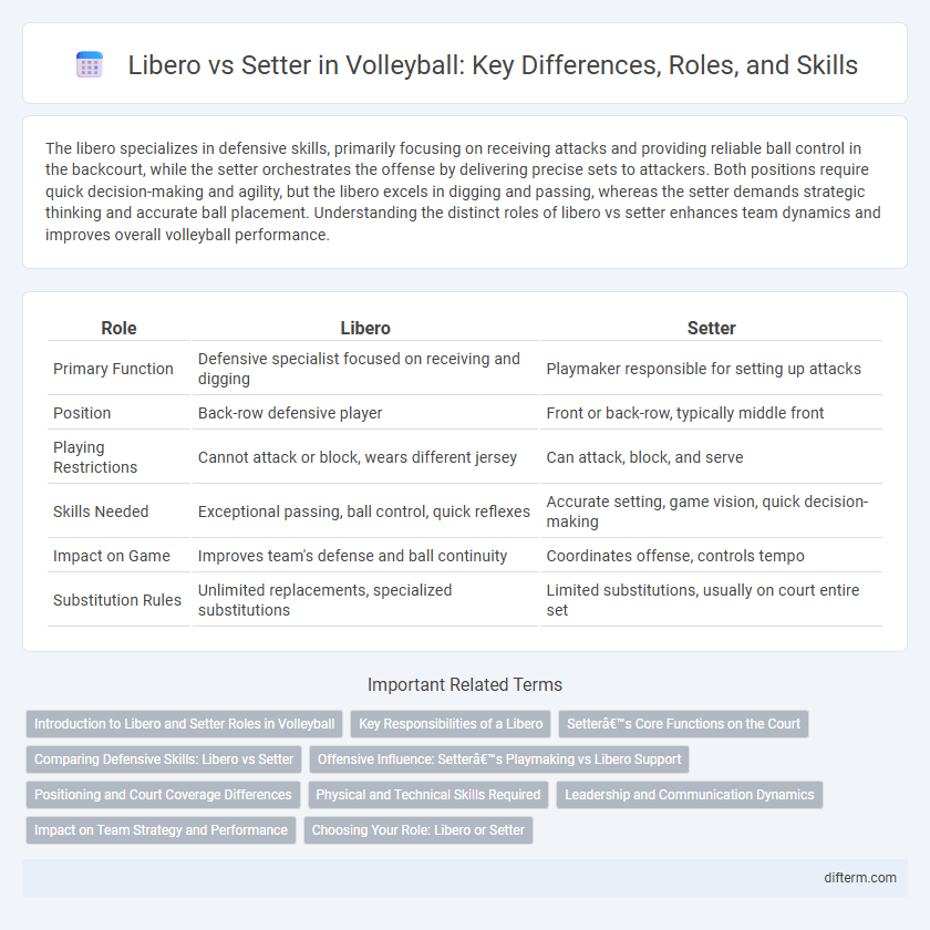 Libero vs Setter in Volleyball: Key Differences, Roles, and Skills