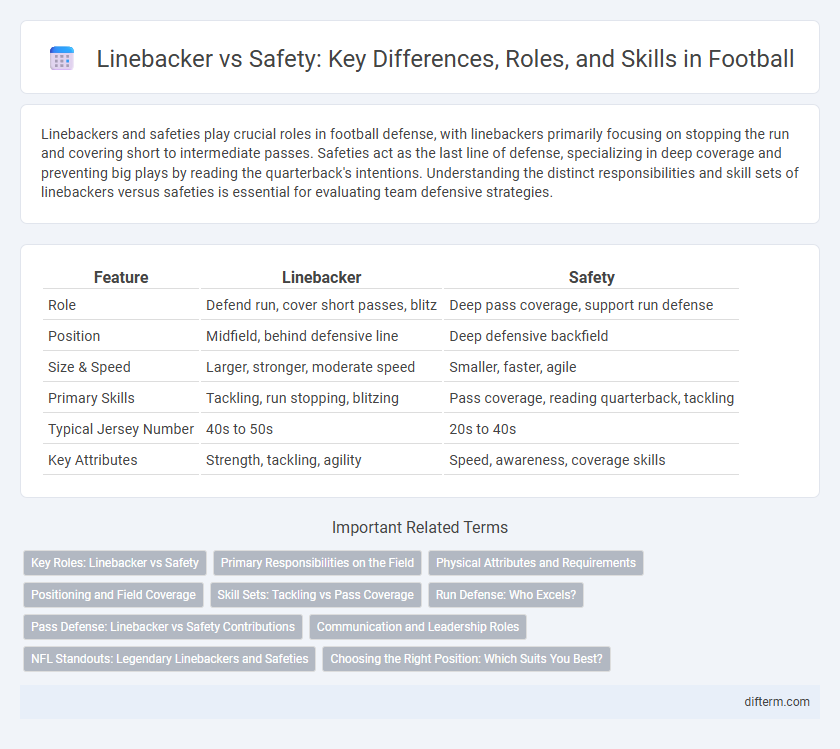Linebacker vs Safety: Key Differences, Roles, and Skills in Football