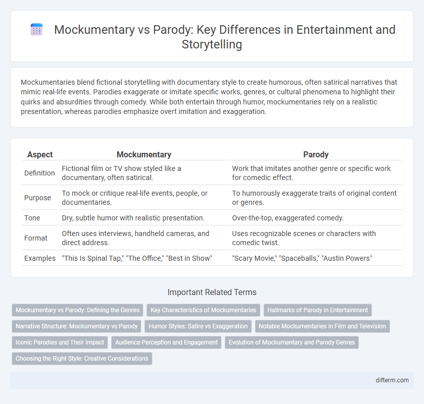 Mockumentary vs Parody: Key Differences in Entertainment and Storytelling