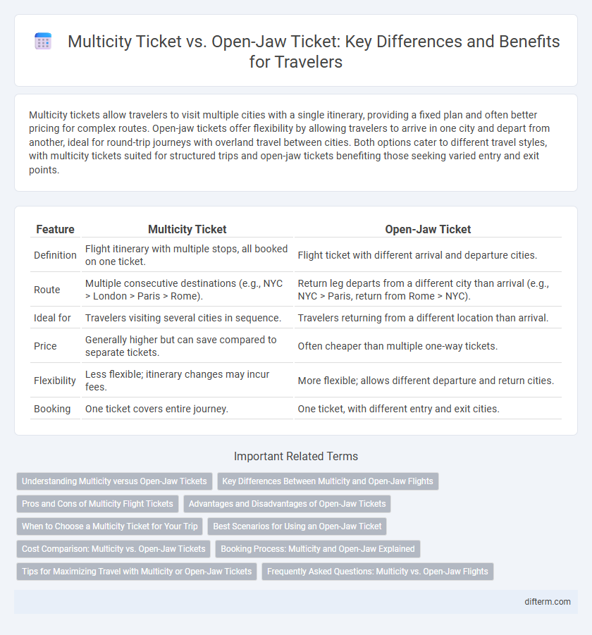 Multicity Ticket vs. Open-Jaw Ticket: Key Differences and Benefits for Travelers