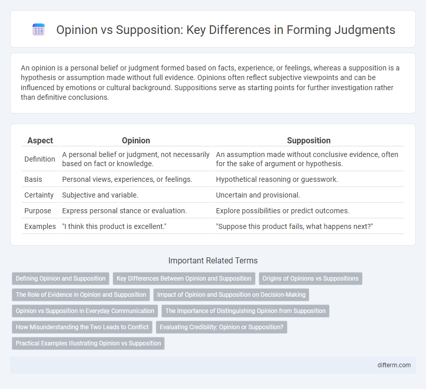 Opinion vs Supposition: Key Differences in Forming Judgments