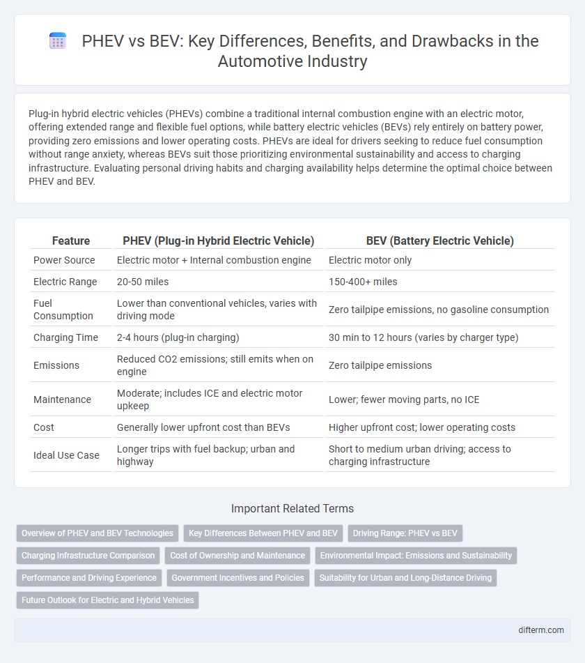 PHEV vs BEV: Key Differences, Benefits, and Drawbacks in the Automotive Industry