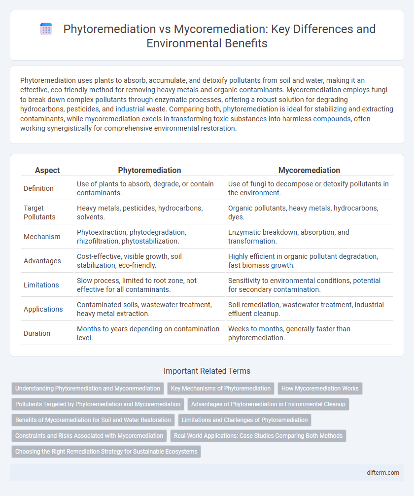 Phytoremediation vs Mycoremediation: Key Differences and Environmental Benefits