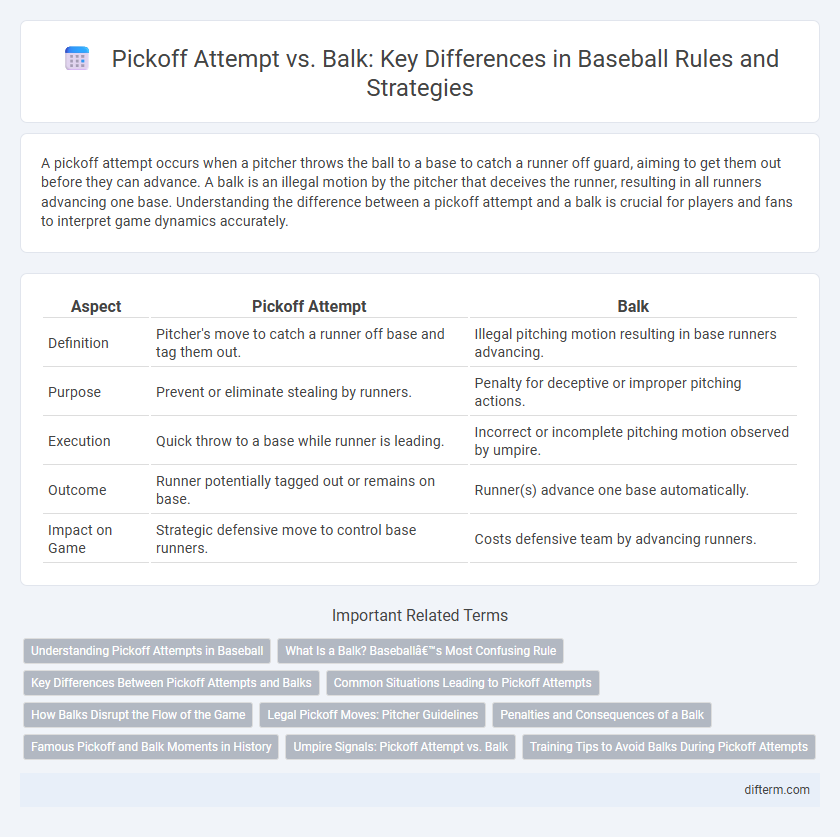 Pickoff Attempt vs. Balk: Key Differences in Baseball Rules and Strategies