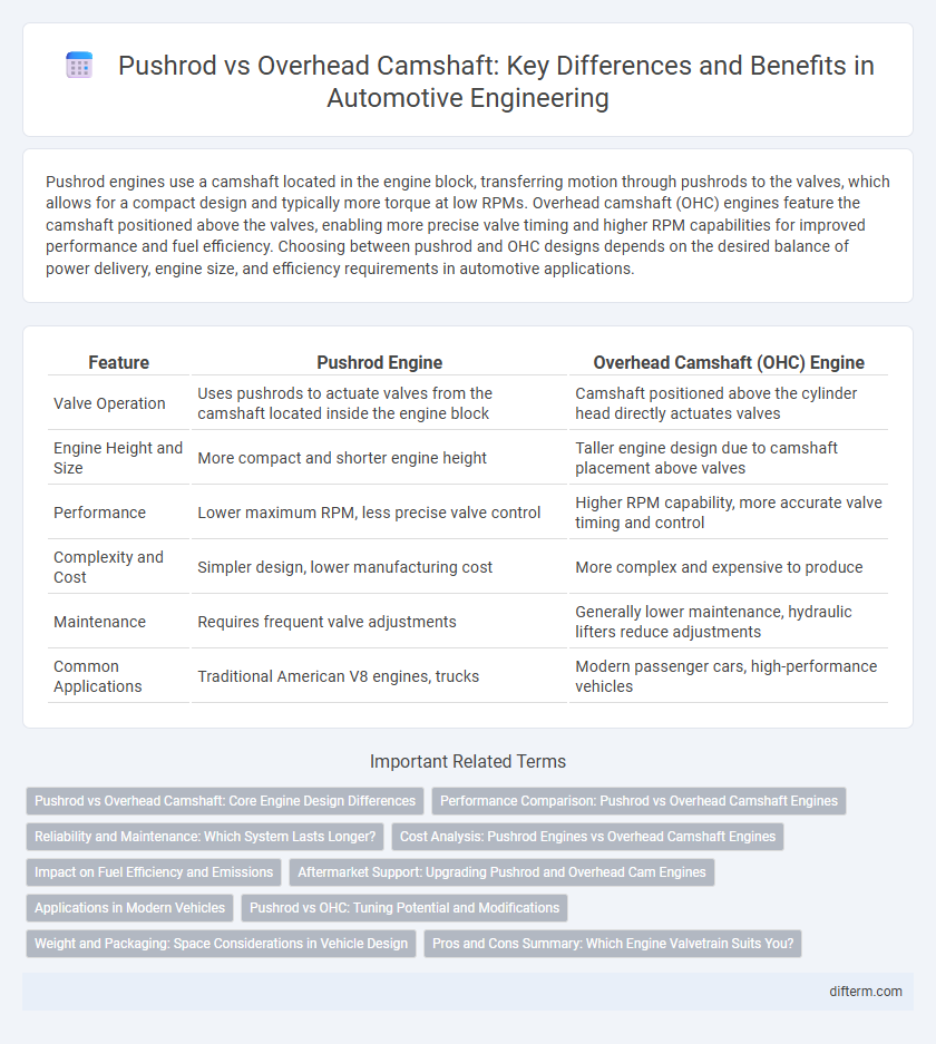 Pushrod vs Overhead Camshaft: Key Differences and Benefits in Automotive Engineering