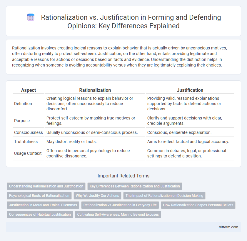 Rationalization vs. Justification in Forming and Defending Opinions: Key Differences Explained