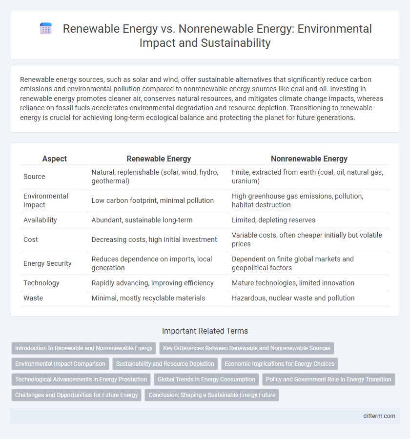 Renewable Energy vs. Nonrenewable Energy: Environmental Impact and Sustainability