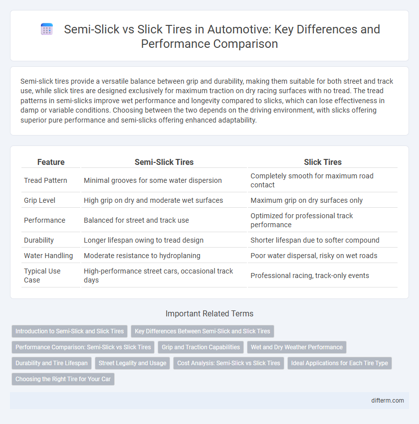 Semi-Slick vs Slick Tires in Automotive: Key Differences and Performance Comparison
