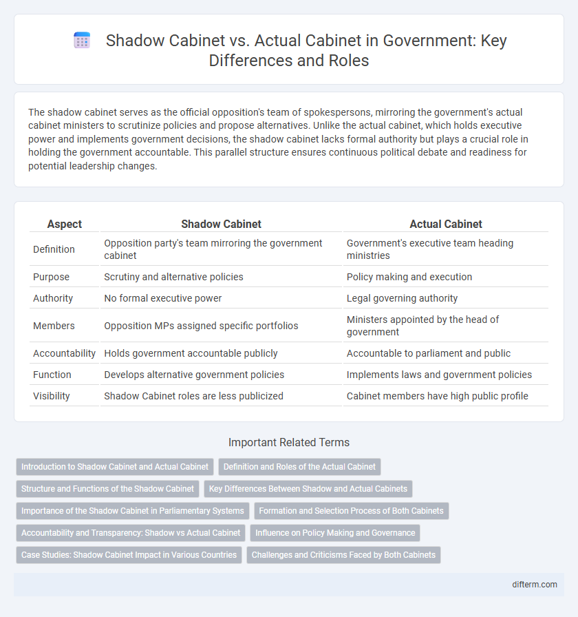 Shadow Cabinet vs. Actual Cabinet in Government: Key Differences and Roles