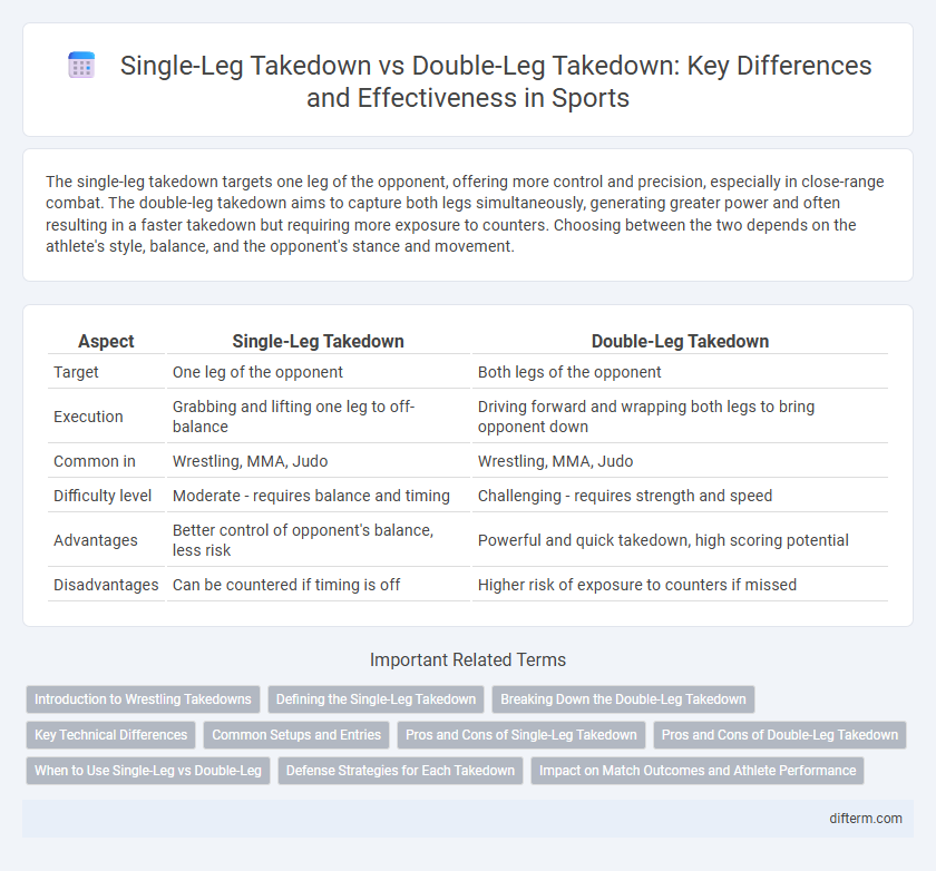Single-Leg Takedown vs Double-Leg Takedown: Key Differences and Effectiveness in Sports