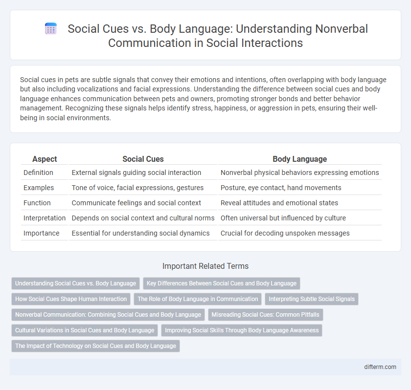 Social Cues vs. Body Language: Understanding Nonverbal Communication in Social Interactions