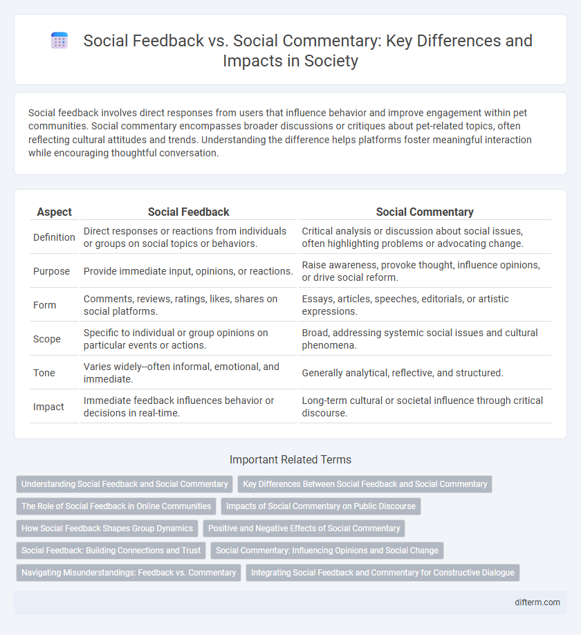 Social Feedback vs. Social Commentary: Key Differences and Impacts in Society