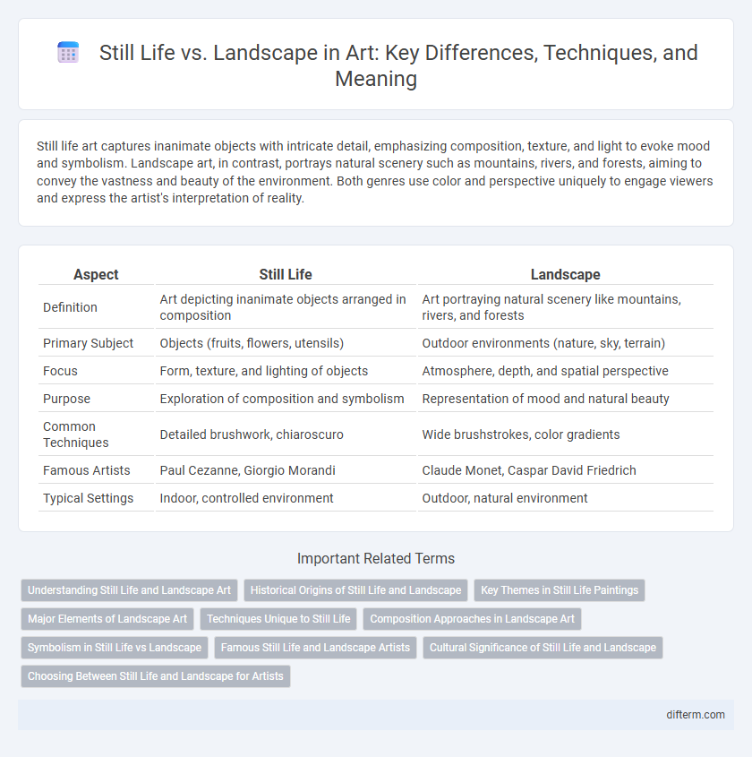 Still Life vs. Landscape in Art: Key Differences, Techniques, and Meaning