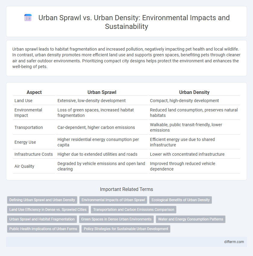 Urban Sprawl vs. Urban Density: Environmental Impacts and Sustainability