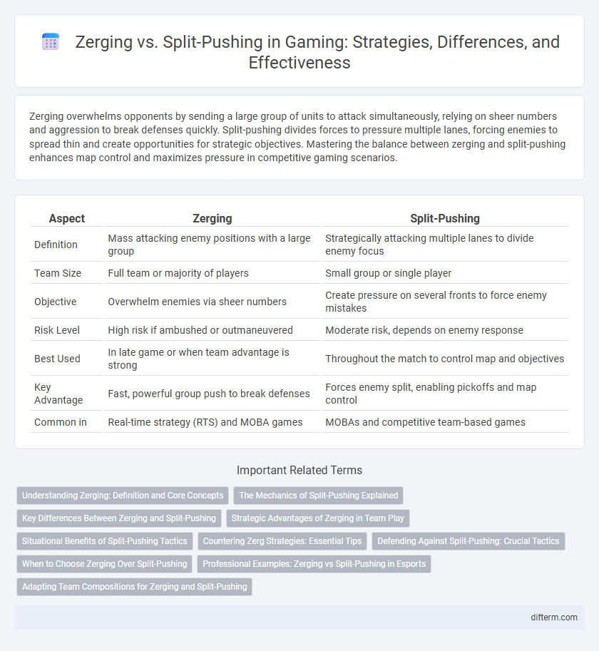 Zerging vs. Split-Pushing in Gaming: Strategies, Differences, and Effectiveness