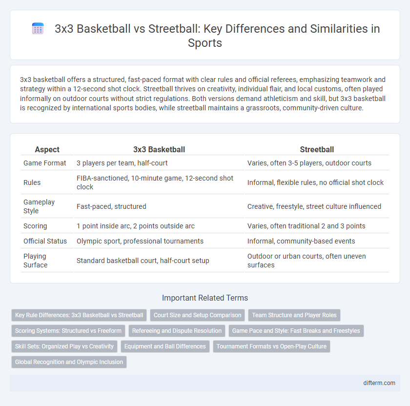 3x3 Basketball vs Streetball: Key Differences and Similarities in Sports