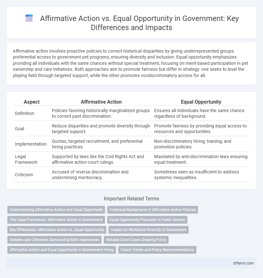 Affirmative Action vs. Equal Opportunity in Government: Key Differences and Impacts