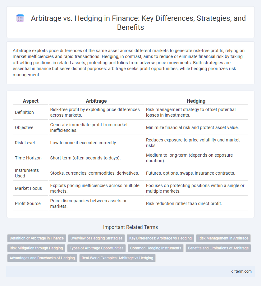 Arbitrage vs. Hedging in Finance: Key Differences, Strategies, and Benefits