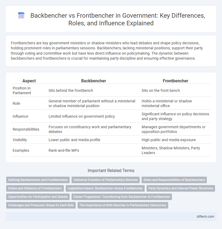 Backbencher vs Frontbencher in Government: Key Differences, Roles, and Influence Explained