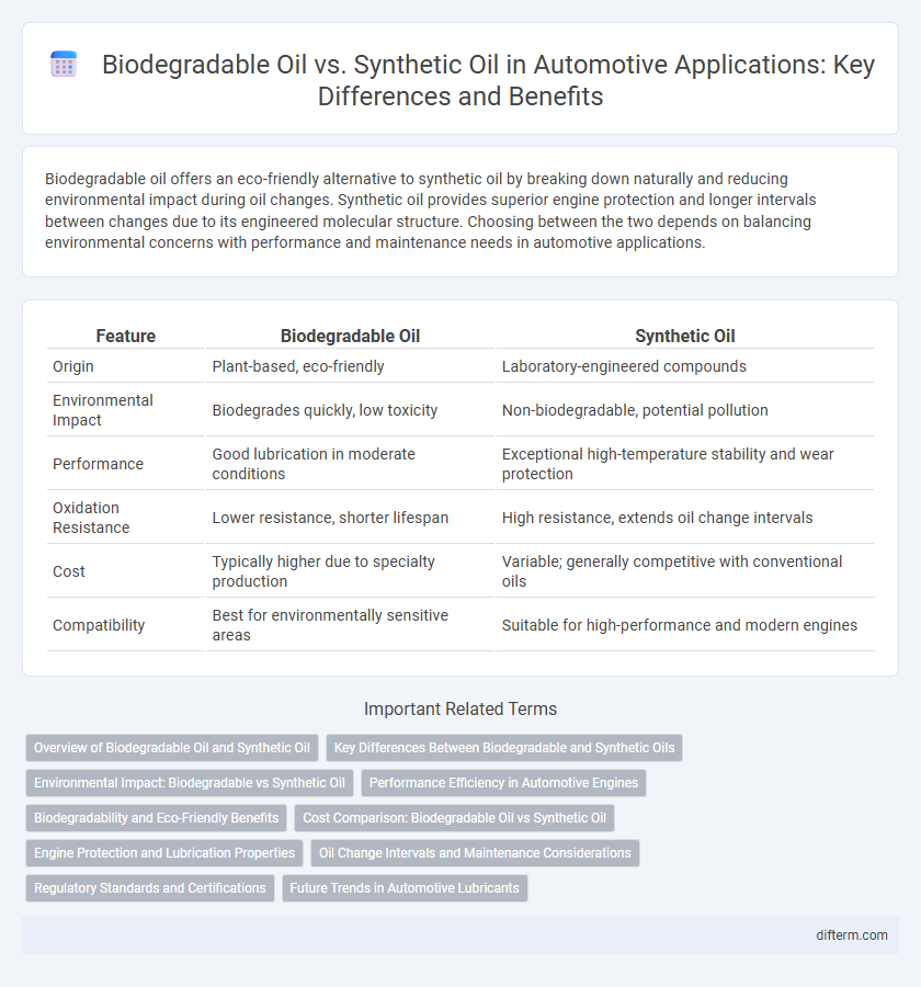 Biodegradable Oil vs. Synthetic Oil in Automotive Applications: Key Differences and Benefits