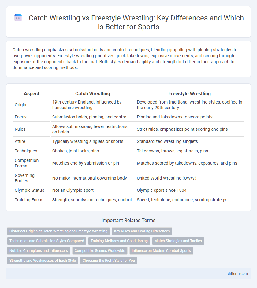 Catch Wrestling vs Freestyle Wrestling: Key Differences and Which Is Better for Sports