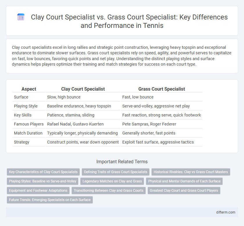 Clay Court Specialist vs. Grass Court Specialist: Key Differences and Performance in Tennis