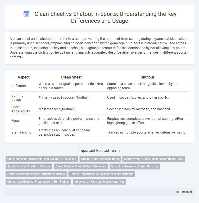 Clean Sheet vs Shutout in Sports: Understanding the Key Differences and Usage