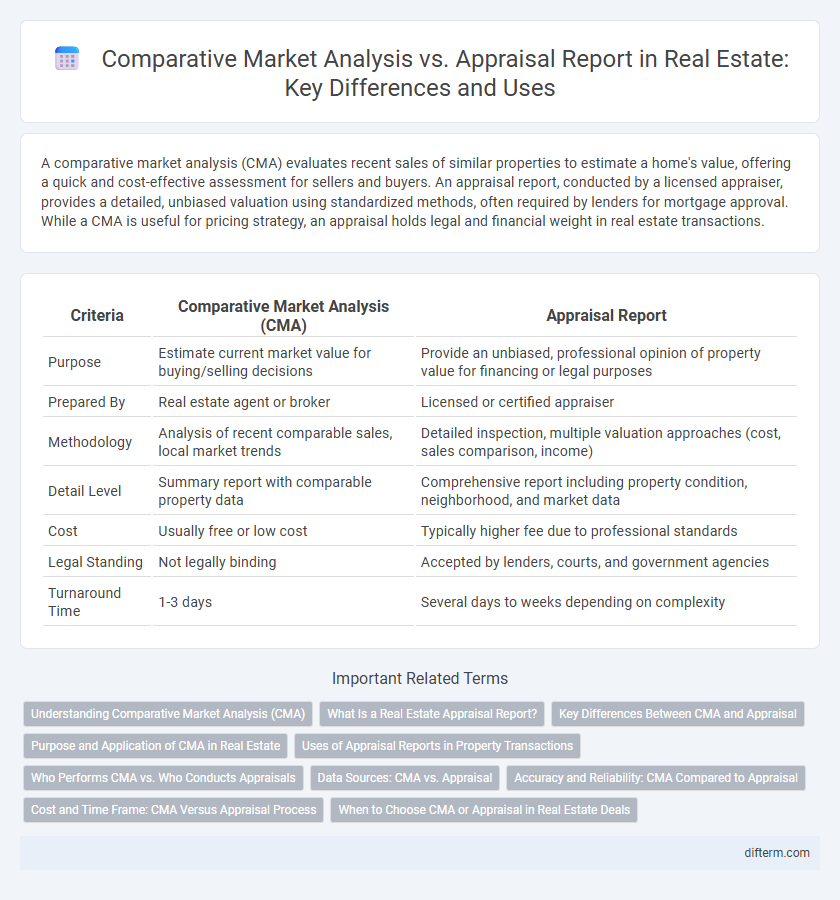Comparative Market Analysis vs. Appraisal Report in Real Estate: Key Differences and Uses