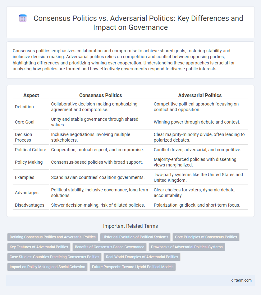 Consensus Politics vs. Adversarial Politics: Key Differences and Impact on Governance