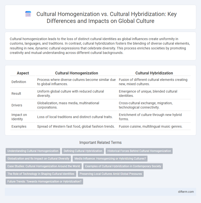 Cultural Homogenization vs. Cultural Hybridization: Key Differences and Impacts on Global Culture