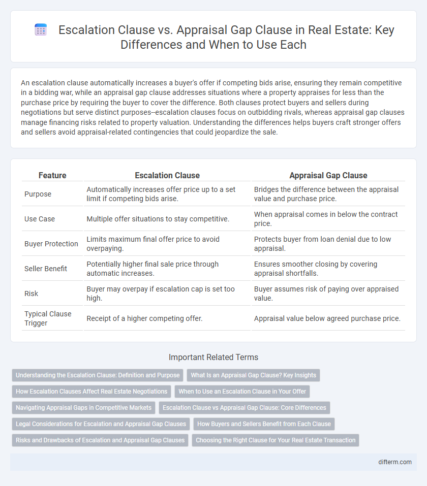 Escalation Clause vs. Appraisal Gap Clause in Real Estate: Key Differences and When to Use Each