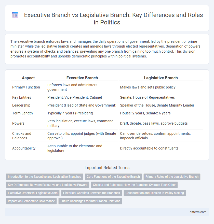 Executive Branch vs Legislative Branch: Key Differences and Roles in Politics