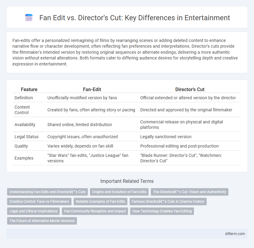 Fan Edit vs. Director's Cut: Key Differences in Entertainment