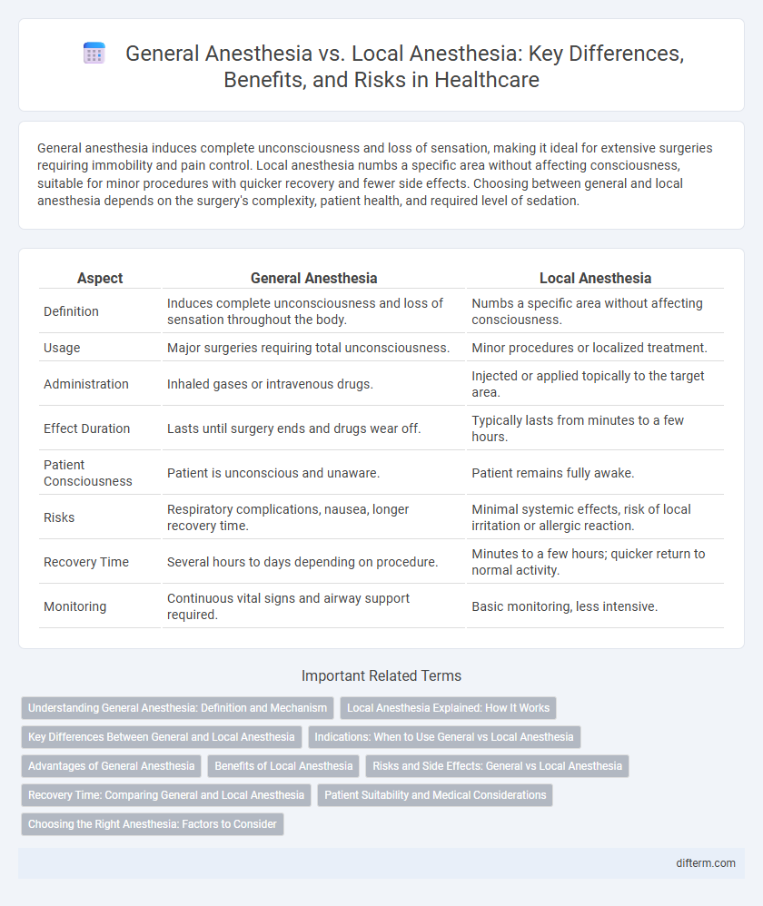 General Anesthesia vs. Local Anesthesia: Key Differences, Benefits, and Risks in Healthcare