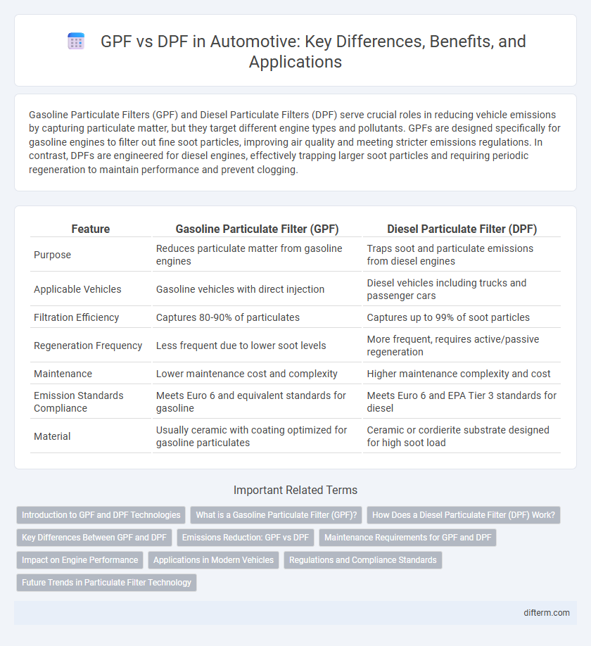 GPF vs DPF in Automotive: Key Differences, Benefits, and Applications
