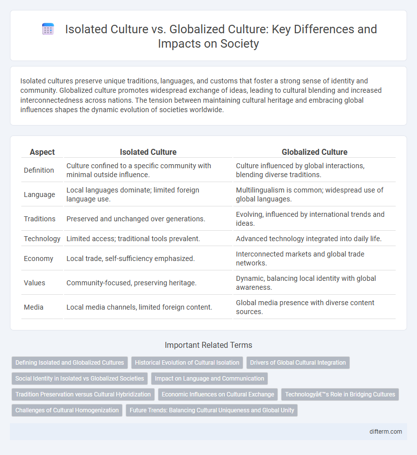 Isolated Culture vs. Globalized Culture: Key Differences and Impacts on Society
