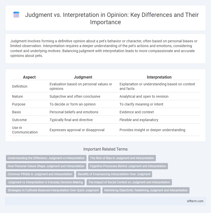 Judgment vs. Interpretation in Opinion: Key Differences and Their Importance