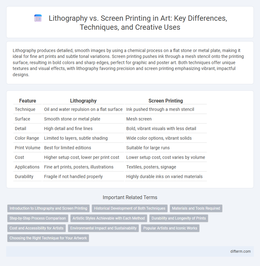 Lithography vs. Screen Printing in Art: Key Differences, Techniques, and Creative Uses