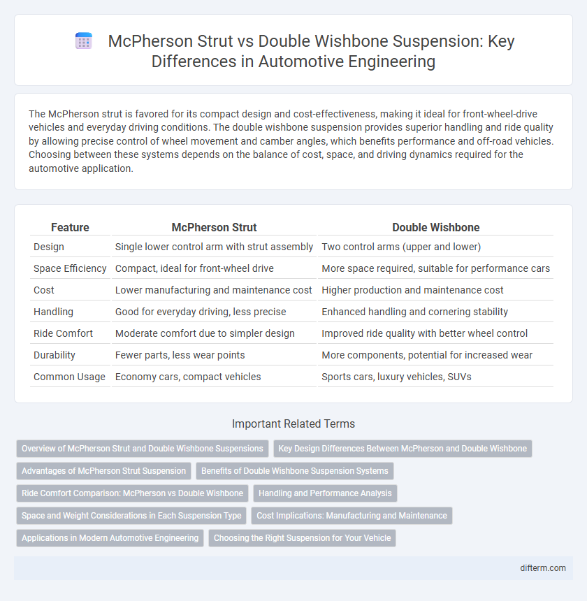 McPherson Strut vs Double Wishbone Suspension: Key Differences in Automotive Engineering