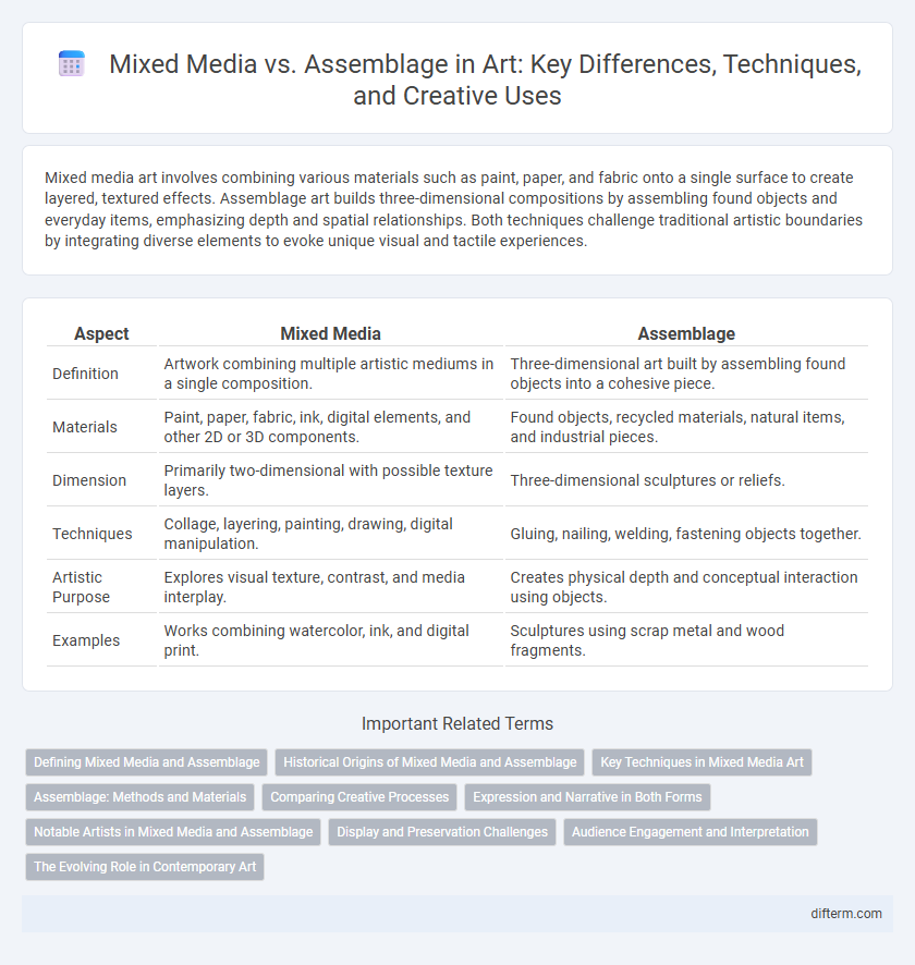 Mixed Media vs. Assemblage in Art: Key Differences, Techniques, and Creative Uses