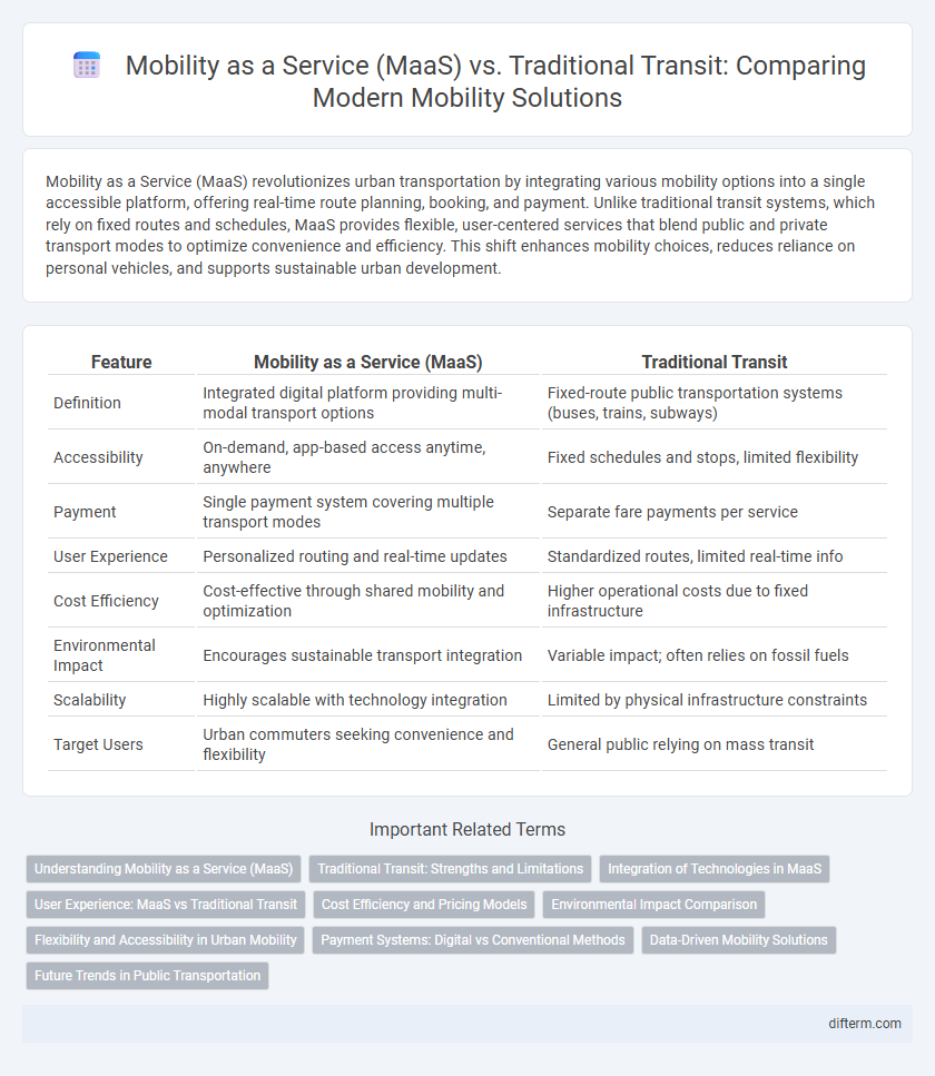 Mobility as a Service (MaaS) vs. Traditional Transit: Comparing Modern Mobility Solutions
