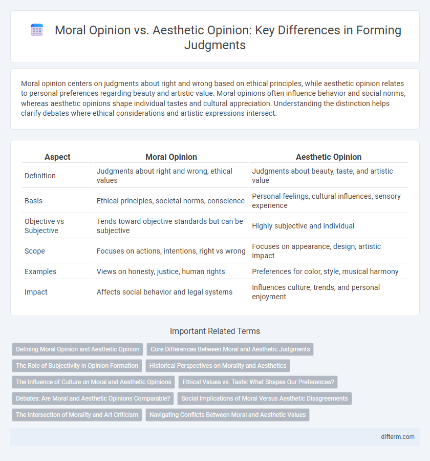 Moral Opinion vs. Aesthetic Opinion: Key Differences in Forming Judgments