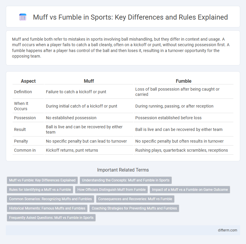 Muff vs Fumble in Sports: Key Differences and Rules Explained