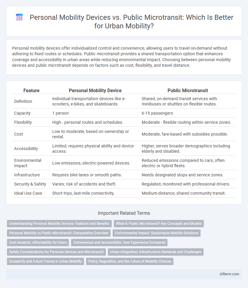 Personal Mobility Devices vs. Public Microtransit: Which Is Better for Urban Mobility?
