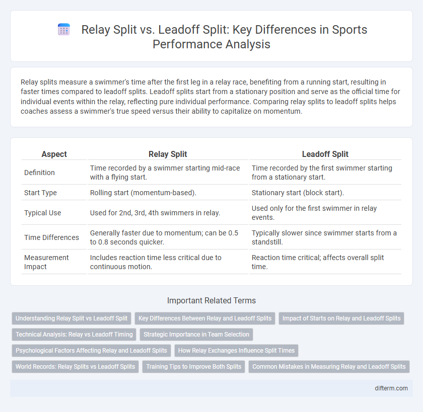 Relay Split vs. Leadoff Split: Key Differences in Sports Performance Analysis