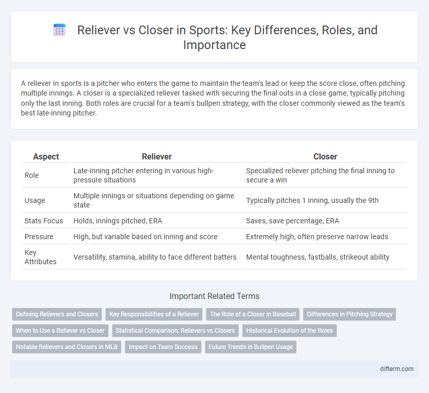 Reliever vs Closer in Sports: Key Differences, Roles, and Importance