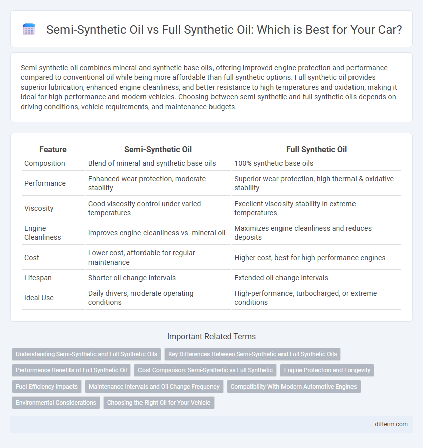 Semi-Synthetic Oil vs Full Synthetic Oil: Which is Best for Your Car?