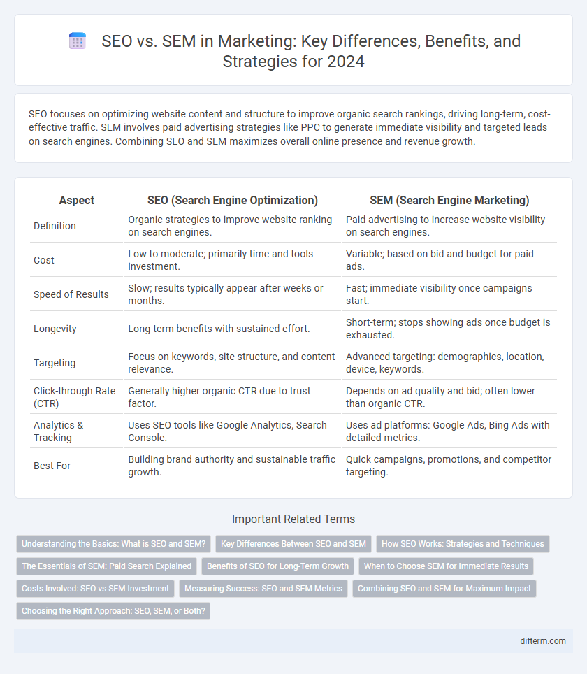SEO vs. SEM in Marketing: Key Differences, Benefits, and Strategies for 2024