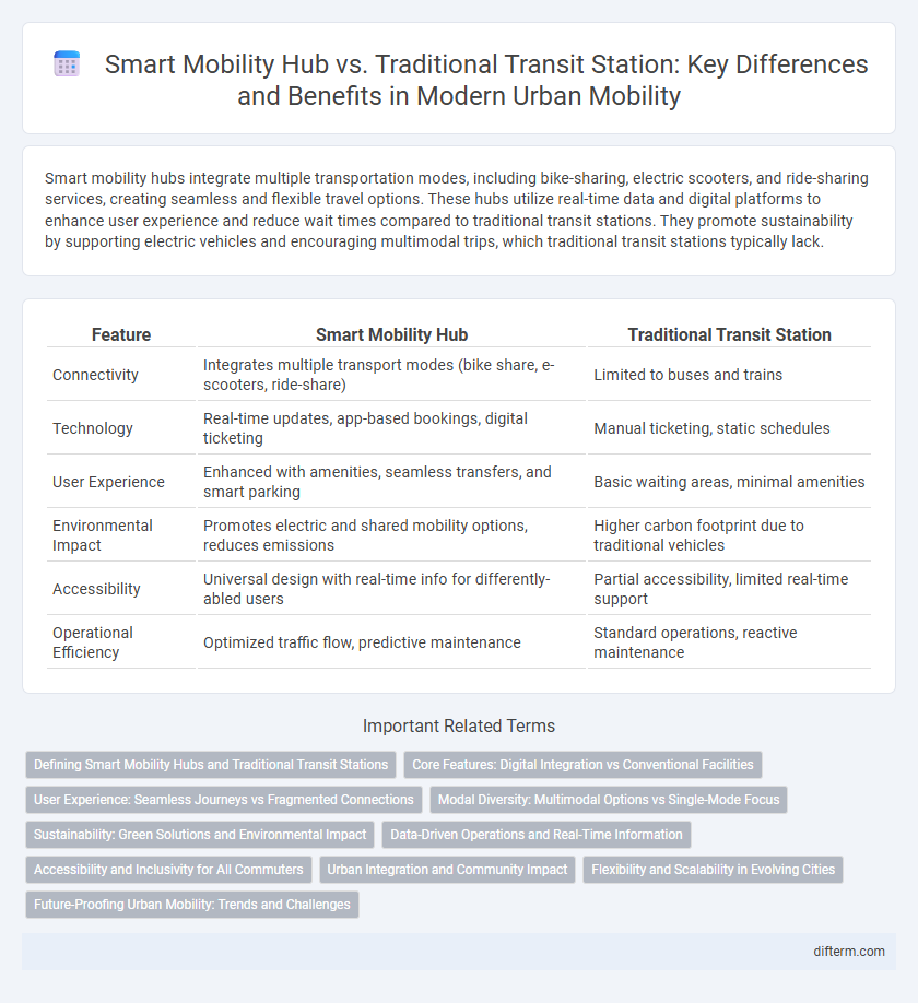 Smart Mobility Hub vs. Traditional Transit Station: Key Differences and Benefits in Modern Urban Mobility