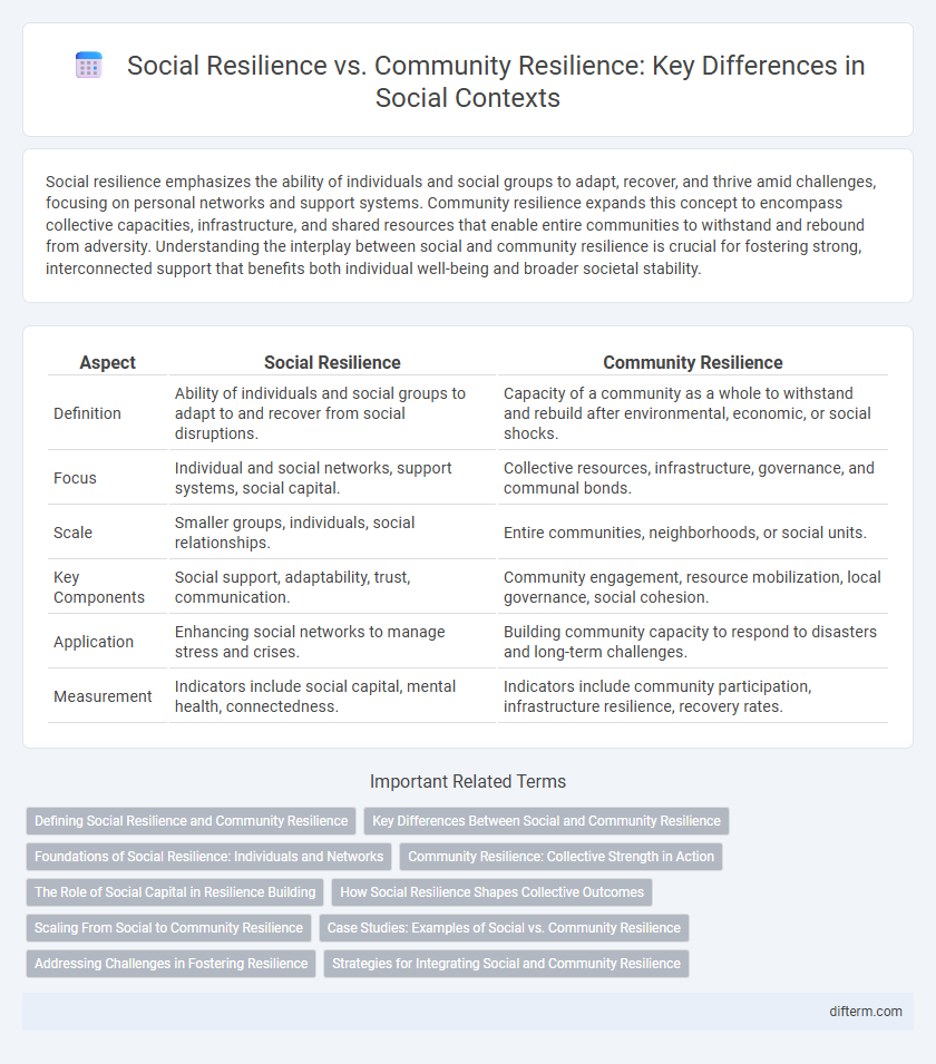 Social Resilience vs. Community Resilience: Key Differences in Social Contexts